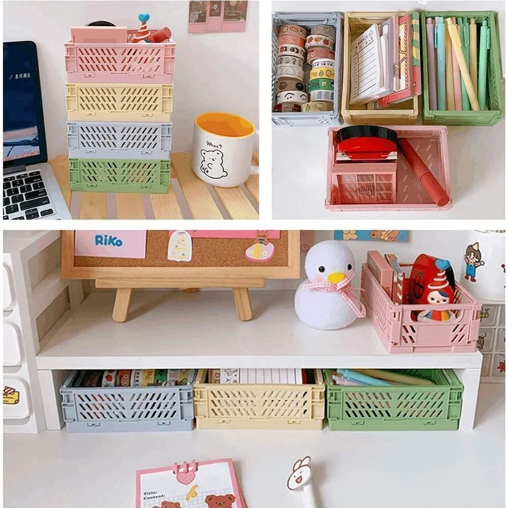 4-Pack Mini Baskets Storage Bin Organizer for Shelf Home Kitchen Classroom